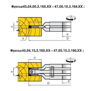 Фрезы пазовые регулируемые 45-47 серии ИБЕРУС-КИЕВ